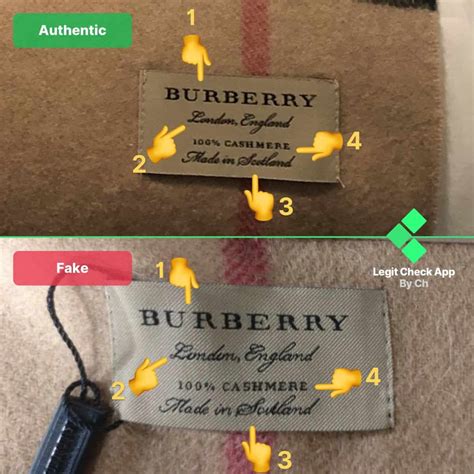 real vs fake burberry tag|genuine Burberry scarf.